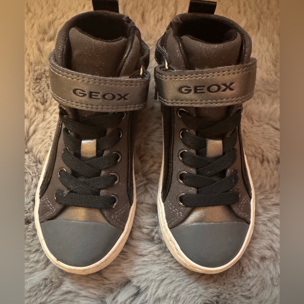 Geox Kids' Gray and Black High-Top Sneakers